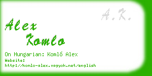 alex komlo business card