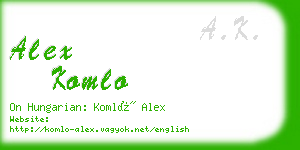 alex komlo business card